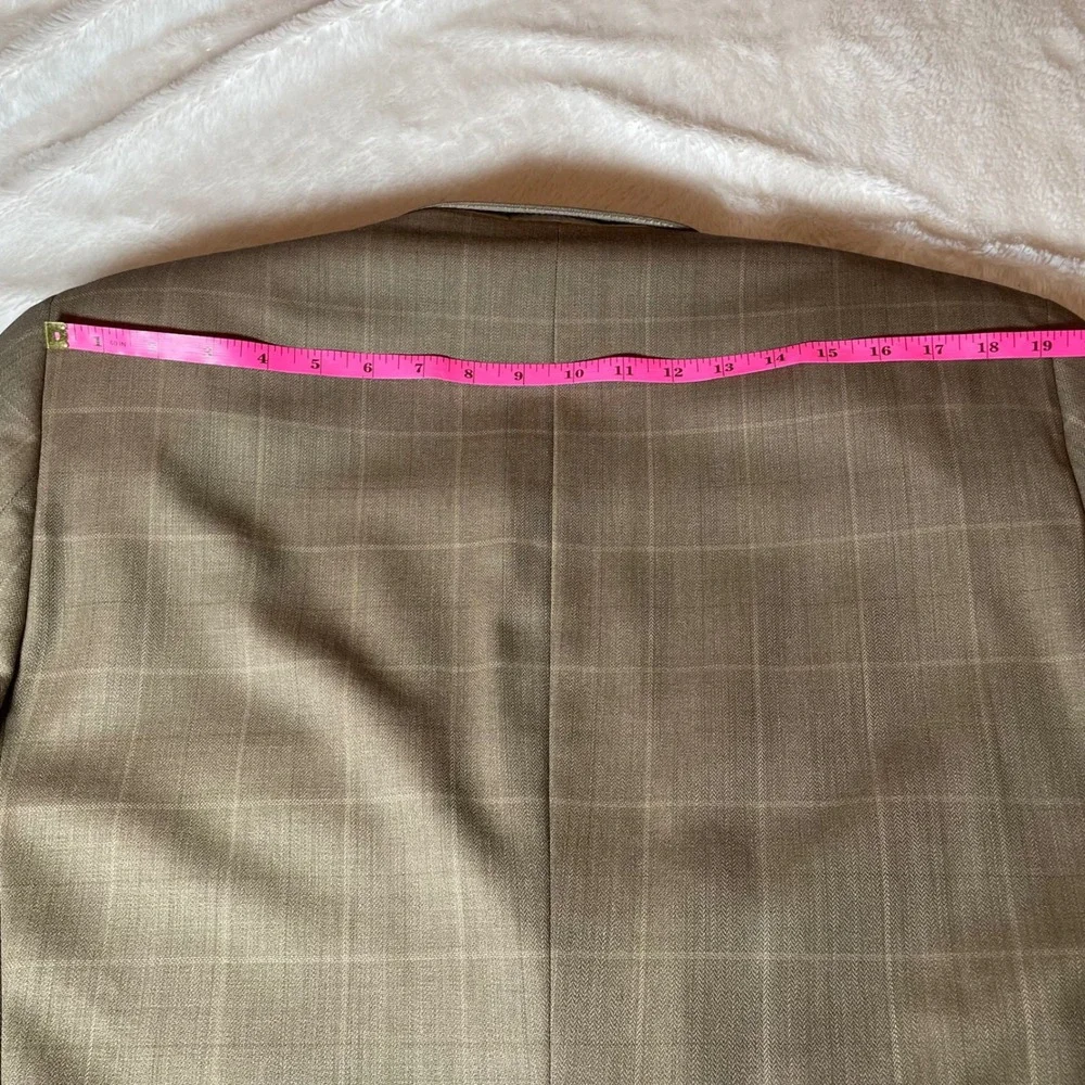 Lauren Ralph Lauren Mens 43L Brown Windowpane 100% Wool‎ 2-Button Sport Coat
